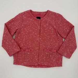 NWT Gap Kids Girls Boucle Jacket Pink White 2 Snap Closure 2 pockets Size XXL